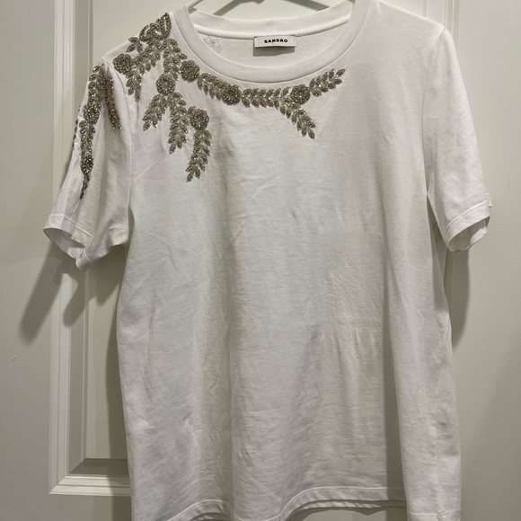 Sandro Rhinestone-Embellished T-Shirt - Picture 4 of 4